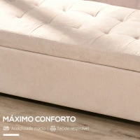HOMCOM Banco de Armazenamento Acolchoado Banco Estofado em Linho Tampa com Abertura  125x49x41,5 cm Bege(m-6)