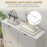 HOMCOM Dulap Pantofi ingust – 2 Usi Rabatabile, Model Decorativ(m-7)