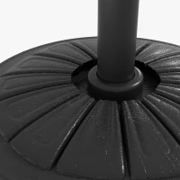 Outsunny Base para Chapéu de Sol de HDPE Preenchível de Cimento para Mastros de Chapéus de Sol de Ø38/48 mm Ø43x32 cm Preto(m-7)
