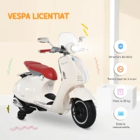 HOMCOM Motocicleta Jucarie Licenta Oficiala Vespa, Roz(m-4)