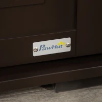 PawHut Casa para Gatos de Madeira Móvel para Caixa de Areia para Gatos 2 em 1 com Armário de Armazenamento Ampla Bancada 2 Portas com Janelas e Orifício de Entrada Lateral 80,3x52,6x48,8 cm Café(m-8)