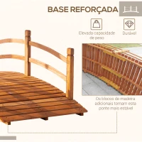 Outsunny Ponte de Madeira com Corrimão Ponte de Jardim para Decoração para Pátio Carga Máxima 200 kg 185x72x58 cm Madeira(m-5)