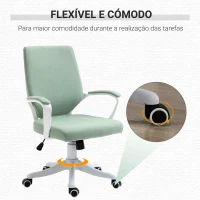 Vinsetto Cadeira de Escritório Ergonómica Giratória e com Altura Ajustável e Suporte Lombar 62x69x92-100 cm Verde(m-8)