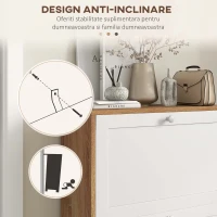 HOMCOM Dulap Pantofi ingust – 2 Sertare Rabatabile, Compact(m-7)