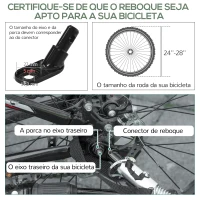 HOMCOM Reboque de Bicicleta para Carga 40kg Carrinho de Transporte com Bandeira Guiador Desmontável Estrutura de Aço e Refletores 130x64x103cm Preto e Vermelho(m-9)