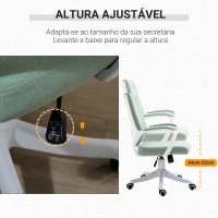 Vinsetto Cadeira de Escritório Ergonómica Giratória e com Altura Ajustável e Suporte Lombar 62x69x92-100 cm Verde(m-4)