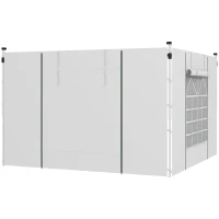 Outsunny Paredes Laterais para Tenda de 2 Painéis 295x195 cm com Janela Enrolável e Porta com Fecho de Correr para Tenda 3x3 m ou 3x6 m Branco(m-10)