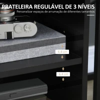 HOMCOM Armário de Escritório para Impressora Multifuncional com Prateleiras e Amplo Espaço de Armazenamento 60x50x65,5 cm Preto(m-5)