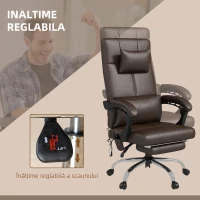 Vinsetto Scaun Birou PU cu Masaj, Caldura, Suport Lombar & Perna Cap(m-5)