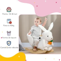 Homcom Balansoar Iepure pentru Copii – Plus, Ham Siguranta & Sunet(m-5)