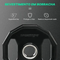 SPORTNOW Conjunto de 2 Discos de Pesos Olimpicos 10kg Ferro Fundido Placas de Peso com Orifício de 5cm Ø32x4 cm Preto(m-6)
