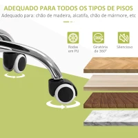 Vinsetto Cadeira de Escritório sem Braços Giratória Estofada em Tecido com Altura Ajustável Estilo Moderno 48x53x80-90 cm Verde(m-7)