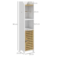 Kleankin Dulap Baie cu Suport Hartie Igienica – Depozitare Compacta(m-3)