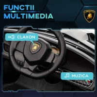HOMCOM Mașină Electrică pentru Copii, Mașinuță cu Telecomandă și Roți cu Suspensie, Vârsta 3-6 ani, 111x61x45 cm, Negru(m-6)