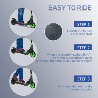 HOMCOM Folding Electric Scooter with Brake, for Ages 6+ Years, 8km/h Maximum Speed, Green(m-5)