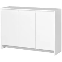 HOMCOM Bufet Modern cu 12 Rafturi Interioare  din PAL pentru Bucatarie, Sufragerie si Hol, 120x35x85 cm, Alb(m-13)