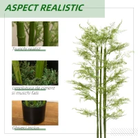 HOMCOM Plante decorative artificiale  Feriga Asparagus in ghiveci Plante false pentru decor interior, exterior, 155 cm(m-5)