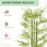 HOMCOM Plante decorative artificiale  Feriga Asparagus in ghiveci Plante false pentru decor interior, exterior, 155 cm(m-6)