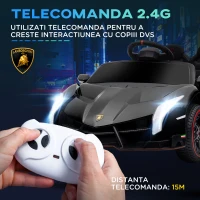 HOMCOM Mașină Electrică pentru Copii, Mașinuță cu Telecomandă și Roți cu Suspensie, Vârsta 3-6 ani, 111x61x45 cm, Negru(m-5)