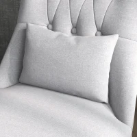 HOMCOM Poltrona de Sala de Estar Moderna Estofado em Linho com Almofada e Estrutura de Madeira 52,5x69x77 cm Cinza(m-8)
