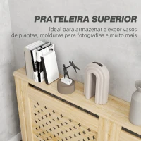 HOMCOM Cobertura de Radiador de MDF Proteção para Radiador para Sala de Estar Dormitório Corredor 152x19x82 cm Carvalho(m-5)