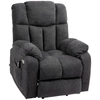HOMCOM Fotel relax 2-w-1 z funkcją leżenia, porty USB, sprężyny kieszeniowe, Czarny(m-1)