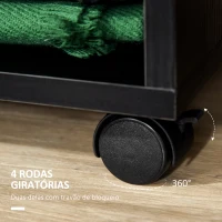HOMCOM Roupeiro de Madeira Móvel Armário Roupeiro Aberto com Barra para Pendurar e Prateleiras Organizadoras 60x40x128 cm Preto(m-5)