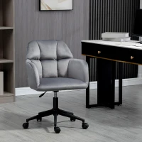 Vinsetto Krzesło Biurowe, 5 Kółek, Regulowane Wysokości, Nowoczesny Design, 58 cm x 58,5 cm x 86 cm, Szary(m-9)