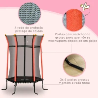 HOMCOM Trampolim para Crianças com Rede de Segurança e Estrutura de Aço para Interiores e Exteriores Carga 50kg Ø163,5x190 cm Vermelho(m-5)