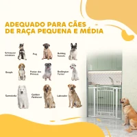 PawHut Barreira de Segurança para Cães com Largura Ajustável 76-104 cm Barreira com 2 Extensões para Escadas e Portas Branco(m-4)