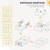 PawHut Puppybox voor Honden met Waterdichte en Wasbare Mat, Heldere Panelen, 2-Room Design, voor Kleine Honden(m-7)