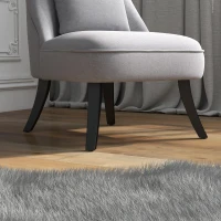 HOMCOM Poltrona de Sala de Estar Moderna Estofado em Linho com Almofada e Estrutura de Madeira 52,5x69x77 cm Cinza(m-9)