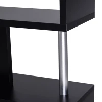 HOMCOM Bibliothèque étagère de rangement Design Zig zag dim. 120L x 29l x 160H cm en bois et  métal - Noir(m-8)