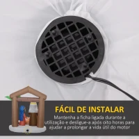 Outsunny Presépio Insuflável de Natal Decoração Insuflável Natalícia com Luzes LED e Insuflador para Exterior 150x90x185 cm Multicor(m-6)