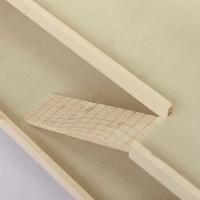 Klatka dla chomika Klatka dla gryzoni Klatka dla myszy ze schodkami trzypoziomowa lite drewno PVC naturalny(m-13)