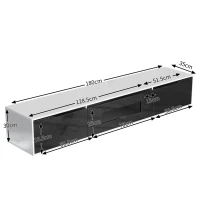 High-Gloss TV Cabinet with LED Lights, Modern Design, Versatile Mounting Options, 180L x 35W x 30H cm, Black(m-3)