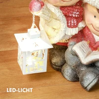 HOMCOM Kerstelf met Boek & Lantaarn, LED, op batterijen, 30 x 23 x 45 cm(m-4)