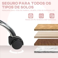 HOMCOM Cadeira de Escritório Giratória sem Braços com Altura Ajustável Estofada em Pelúcia e Encosto Alto 62x58x99 cm Multicor(m-6)