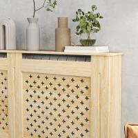 HOMCOM Cobertura de Radiador de MDF Proteção para Radiador para Sala de Estar Dormitório Corredor 152x19x82 cm Carvalho(m-8)