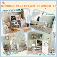 AIYAPLAY Mesa e Cadeira Infantil Mesa para Crianças com Cadeira Ardósias Dobrável Prateleiras e Rolo de Papel Branco(m-8)