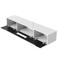 High-Gloss TV Cabinet with LED Lights, Modern Design, Versatile Mounting Options, 180L x 35W x 30H cm, Black(m-11)