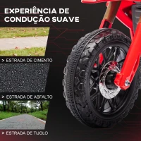 AIYAPLAY Mota Elétrica para Crianças  Moto a Bateria para Crianças 6V com Rodas de Treino e Buzina 105x57x62 cm Vermelha(m-7)