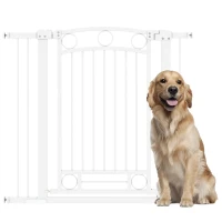 PawHut Barreira de Segurança para Cães com Largura Ajustável 76-104 cm Barreira com 2 Extensões para Escadas e Portas Branco(m-10)