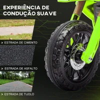 AIYAPLAY Mota Elétrica para Crianças  Moto a Bateria para Crianças 6V com Rodas de Treino e Buzina 105x57x62 cm Verde(m-7)