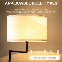 HOMCOM Lampa stojąca, lampa podłogowa z półką, 40 W lampa podłogowa z portem USB(m-8)