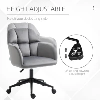 Vinsetto Krzesło Biurowe, 5 Kółek, Regulowane Wysokości, Nowoczesny Design, 58 cm x 58,5 cm x 86 cm, Szary(m-4)