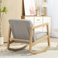HOMCOM Poltrona Baloiço Estofada em Tecido Borreguito com Assento Acolchoado e Apoio para os Braços 60x81x71cm Cinza(m-7)