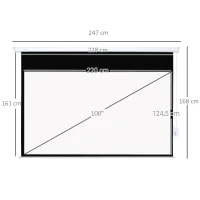 Homcom Ecran Proiector 100” – Montaj Pe Perete sau Tavan(m-3)