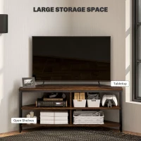 HOMCOM Industrial-Style Corner TV Unit - Black/Brown(m-5)