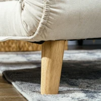 HOMCOM Slaapstoel, 6-staps verstelbare leuning, Linnenlook, tot 150 kg, Roomwit(m-8)